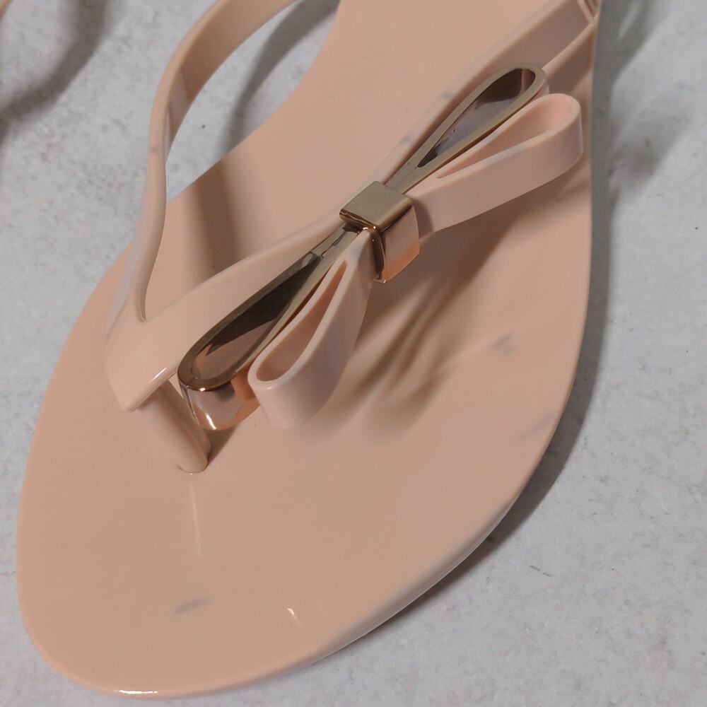 Melissa Pink Sandals Thong Flip Flop Bow – Size 10 - Picture 3 of 15